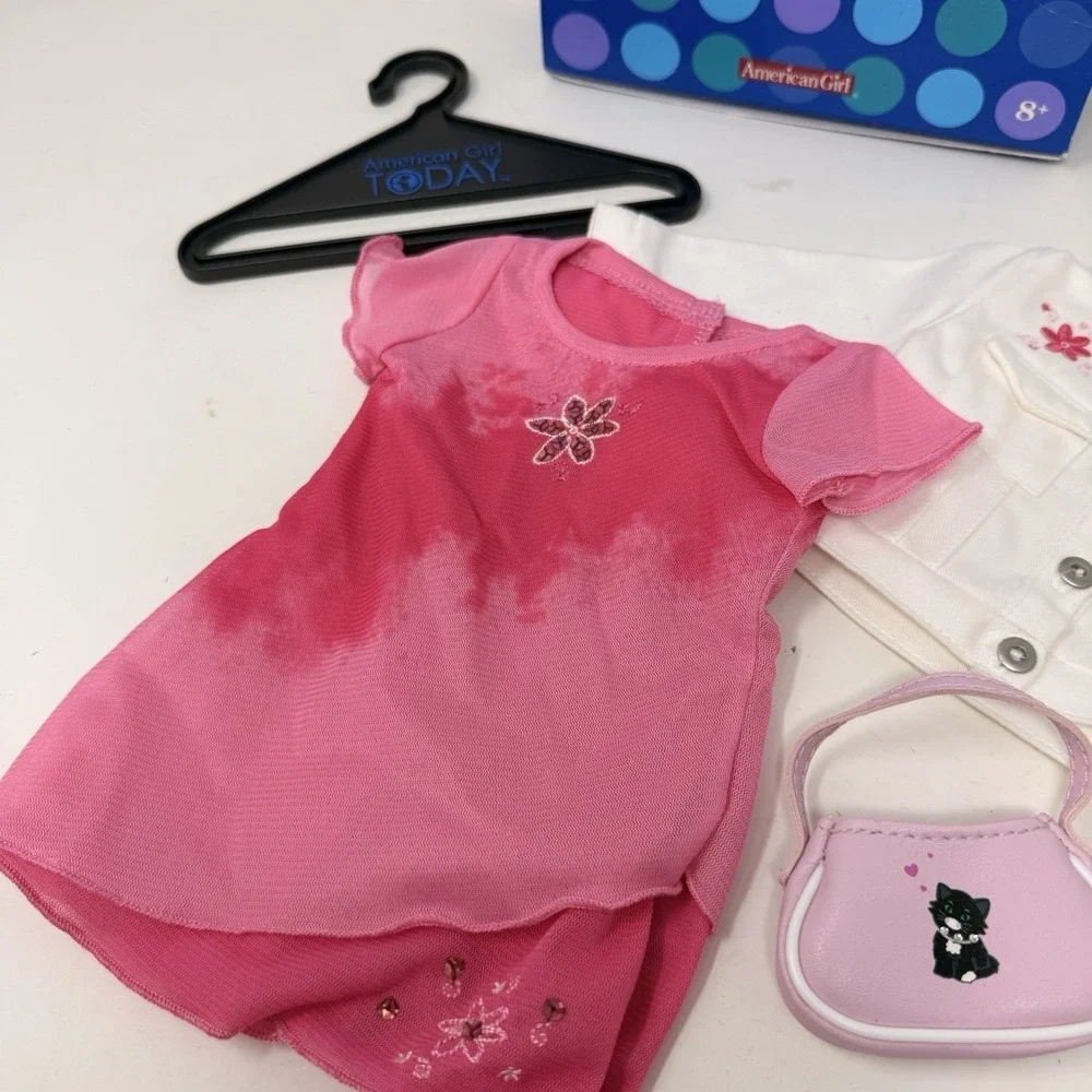 American Girl 2005 Licorice Best Friend Outfit - Dress Jacket Shoes & Cat Purse